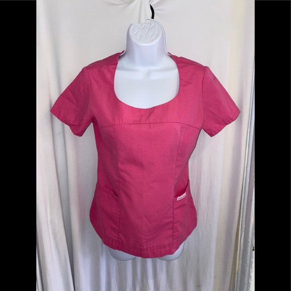 Cherokee Pink Nurse Scrub Uniform Top Size XS - Picture 1 of 9